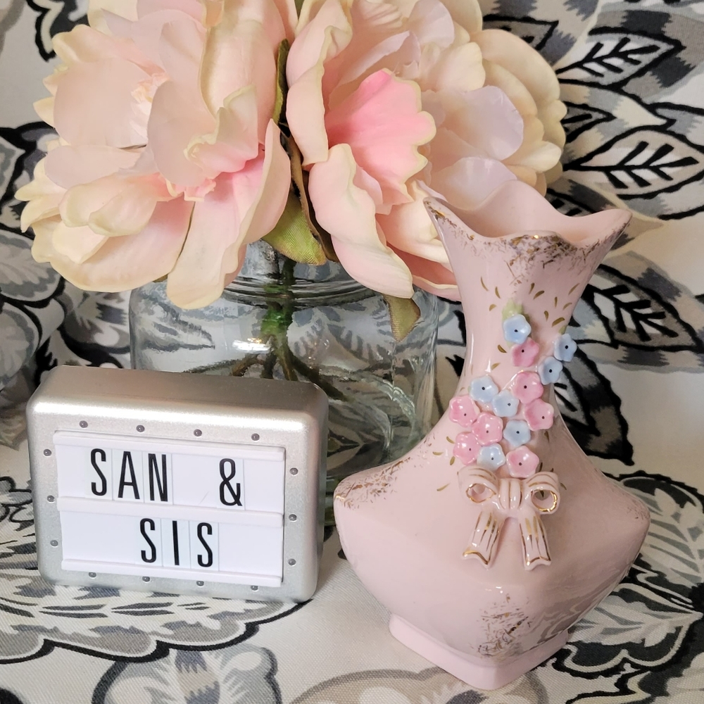 Lefton Pink Floral Bud Vase